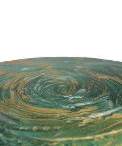 Guéridon résine Epoxy Vert et doré
