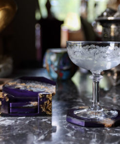 Dessous de verre en résine Epoxy Violet