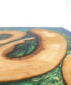 River Table Vertes résine epoxy et bois Orphée