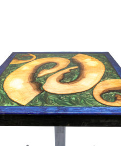 River Table en résine epoxy et bois Orphée - Vert