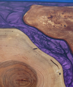 River Table violette résine epoxy et bois - Orphée