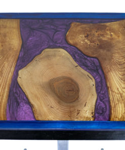 Table en bois et résine epoxy et bois Orphée - Purple
