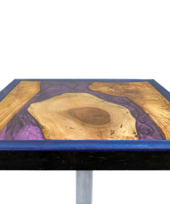 Table en résine epoxy et bois Orphée - Purple