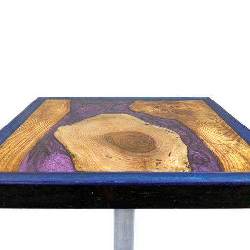 Table en résine epoxy et bois Orphée - Purple