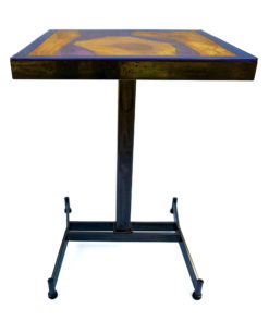 Table résine epoxy et bois Orphée - Purple