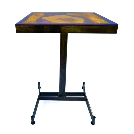 Table résine epoxy et bois Orphée - Purple